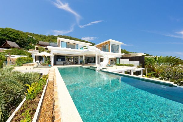 Luxury 4 bedroom pool villa with cinema, massage & kids rooms and a stunning panoramic view of the sea and a small uninhabited island-VIL0134