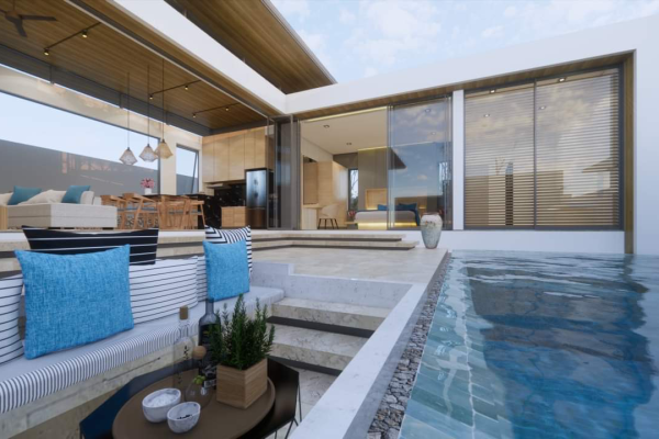 Sensational modern 2 and 3 bedroom private pool villas for sale within a boutique Maenam development-VIL0165