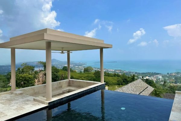 High quality newly built 3 bedroom villa in a traditional style with stunning sea views in the heart of Samui-VIL0152