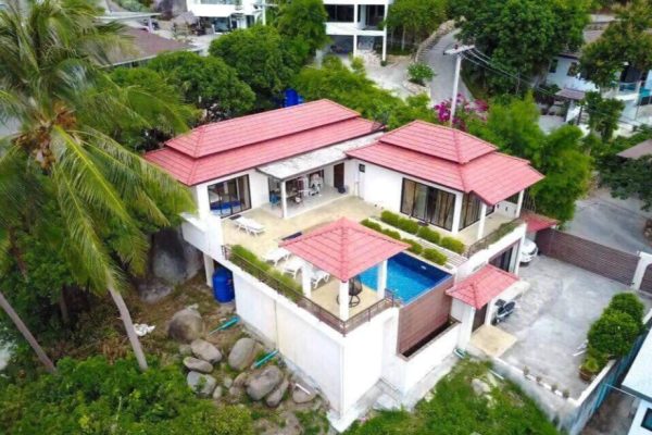 Lovely 4 bedroom villa with sea views in the heart of Lamai-VIL0040