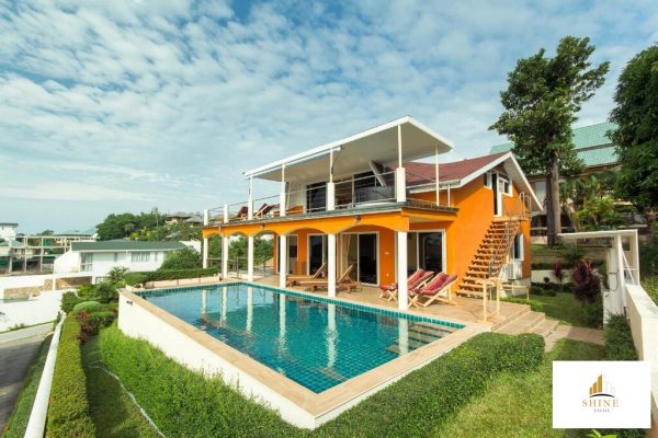 3 bedroom sea view villa with a big garden and easy access In Plai Laem-VIL0013