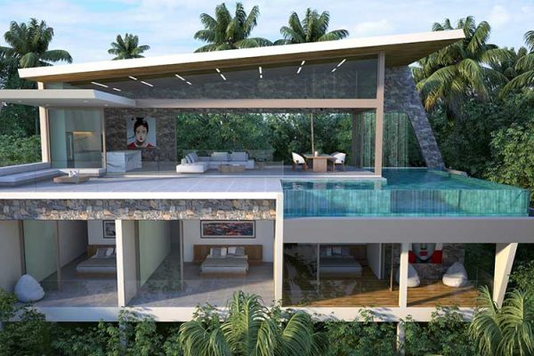 One of a kind 3 bedroom villas with stunning sea views only 200 meters from Chaweng Noi beach – VIL0312